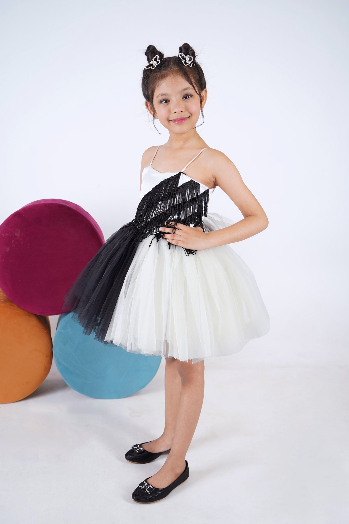 Dual tone dress for girls