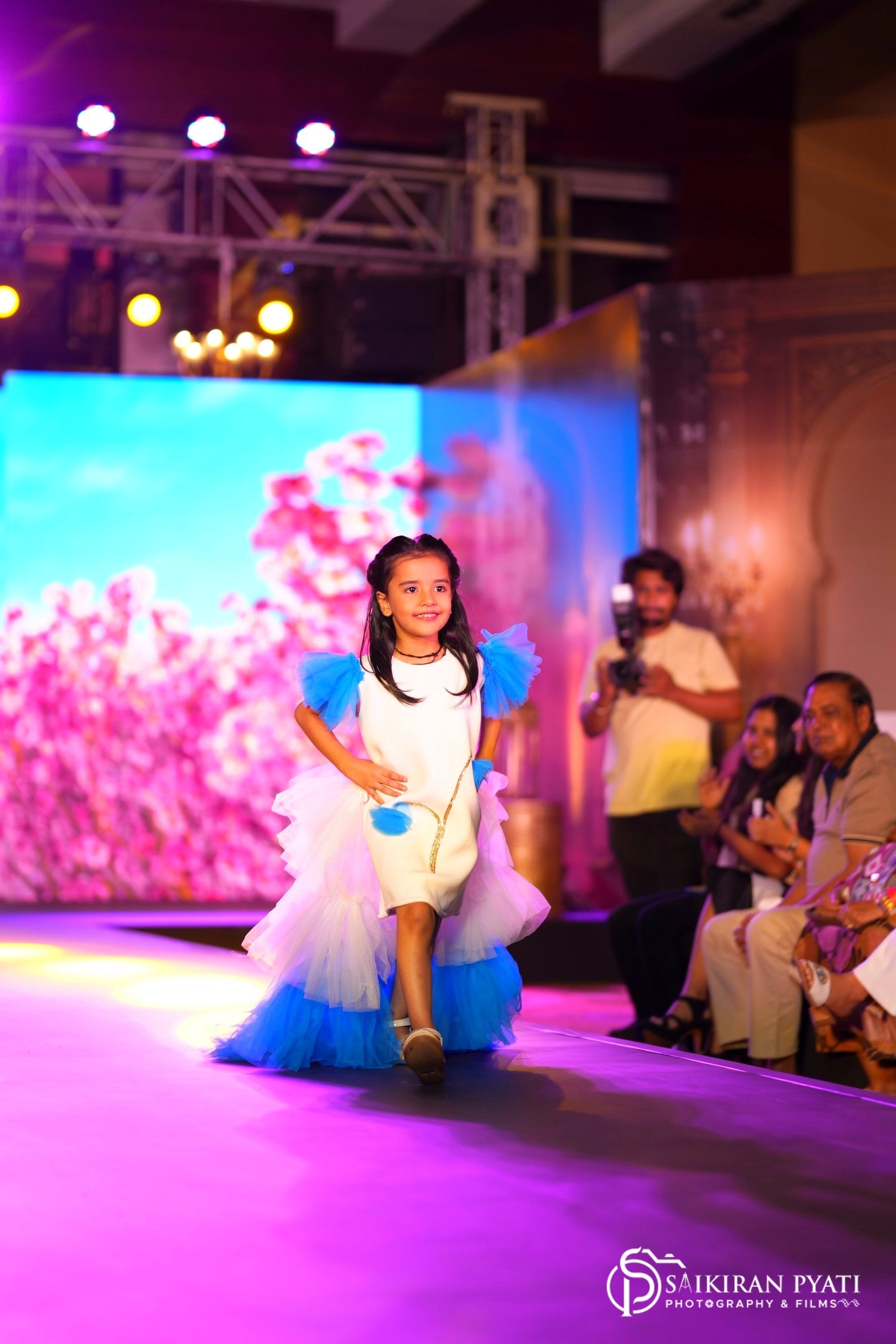 dress for girls with detachable ruffle trail