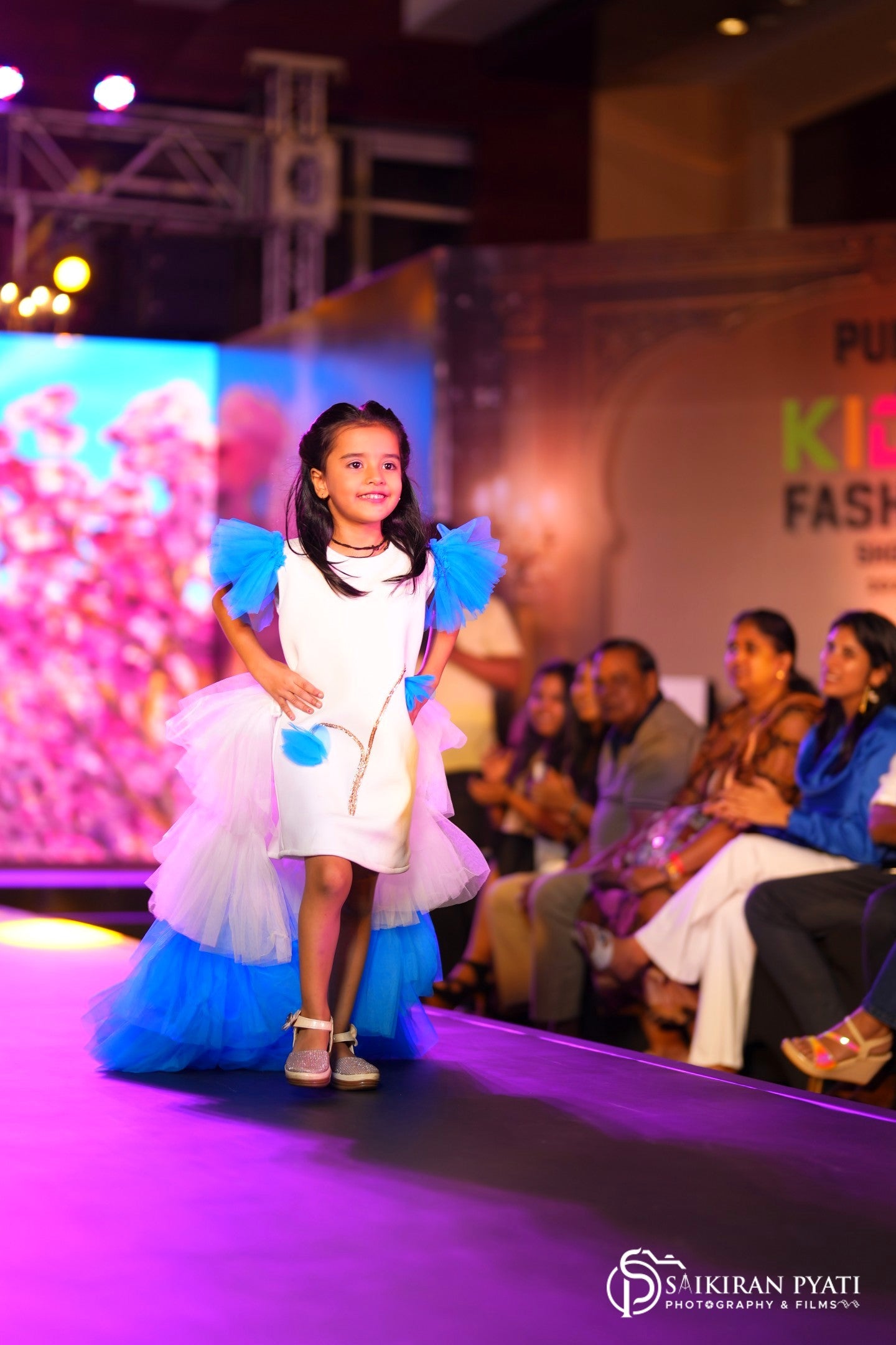 dress for girls with detachable ruffle trail