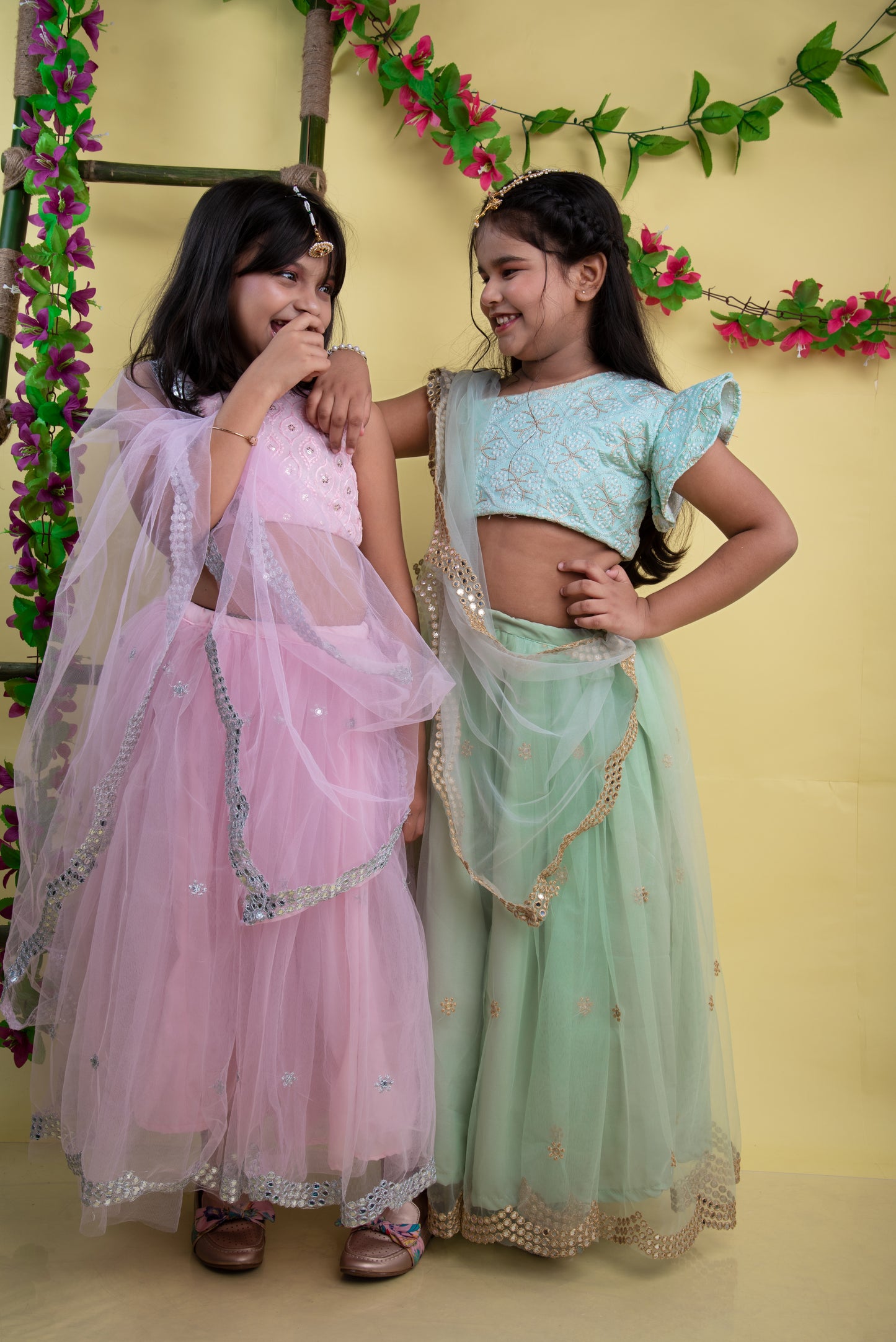 Embroidered lehenga set for girls