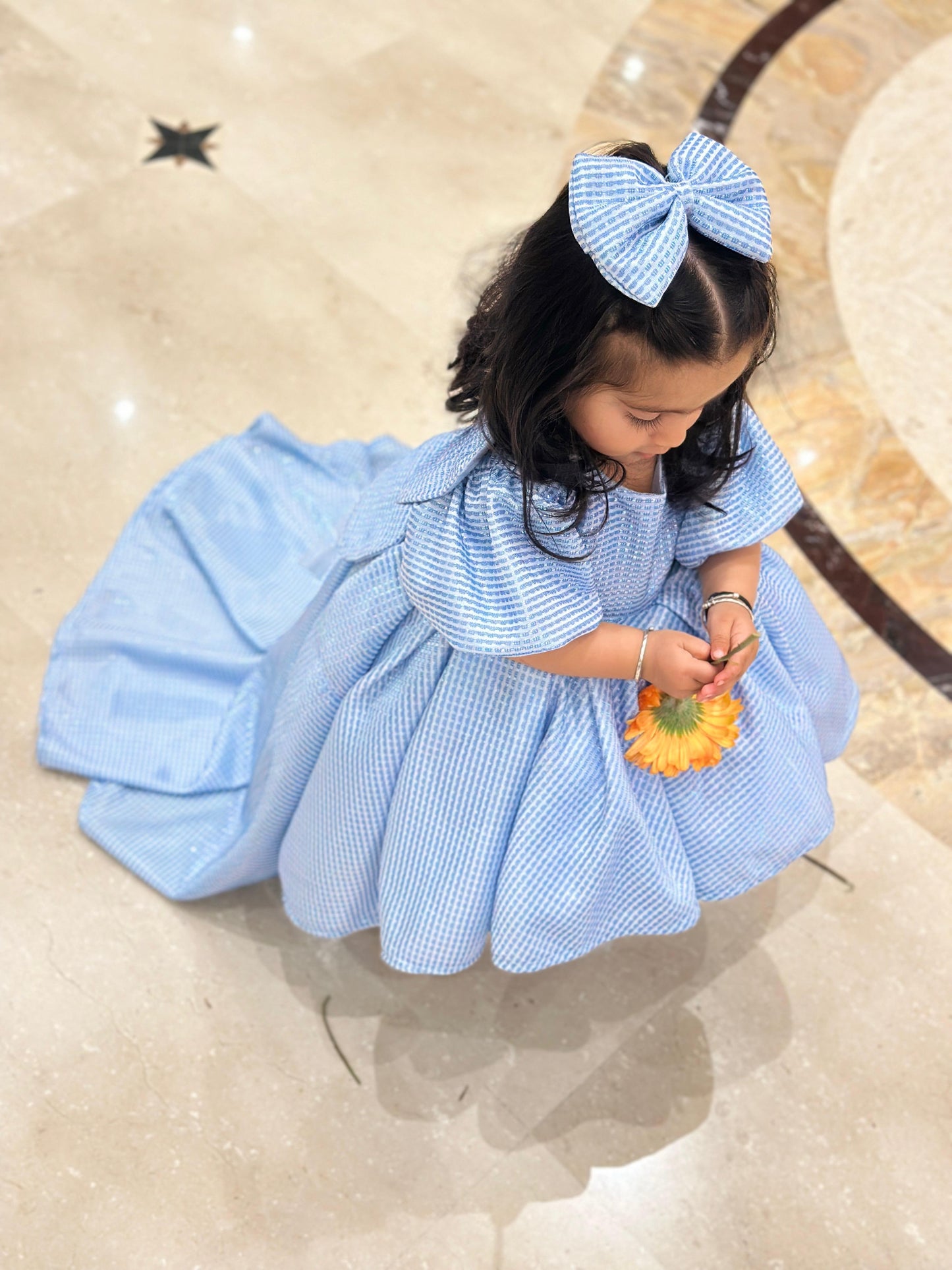 Girls dress with trail