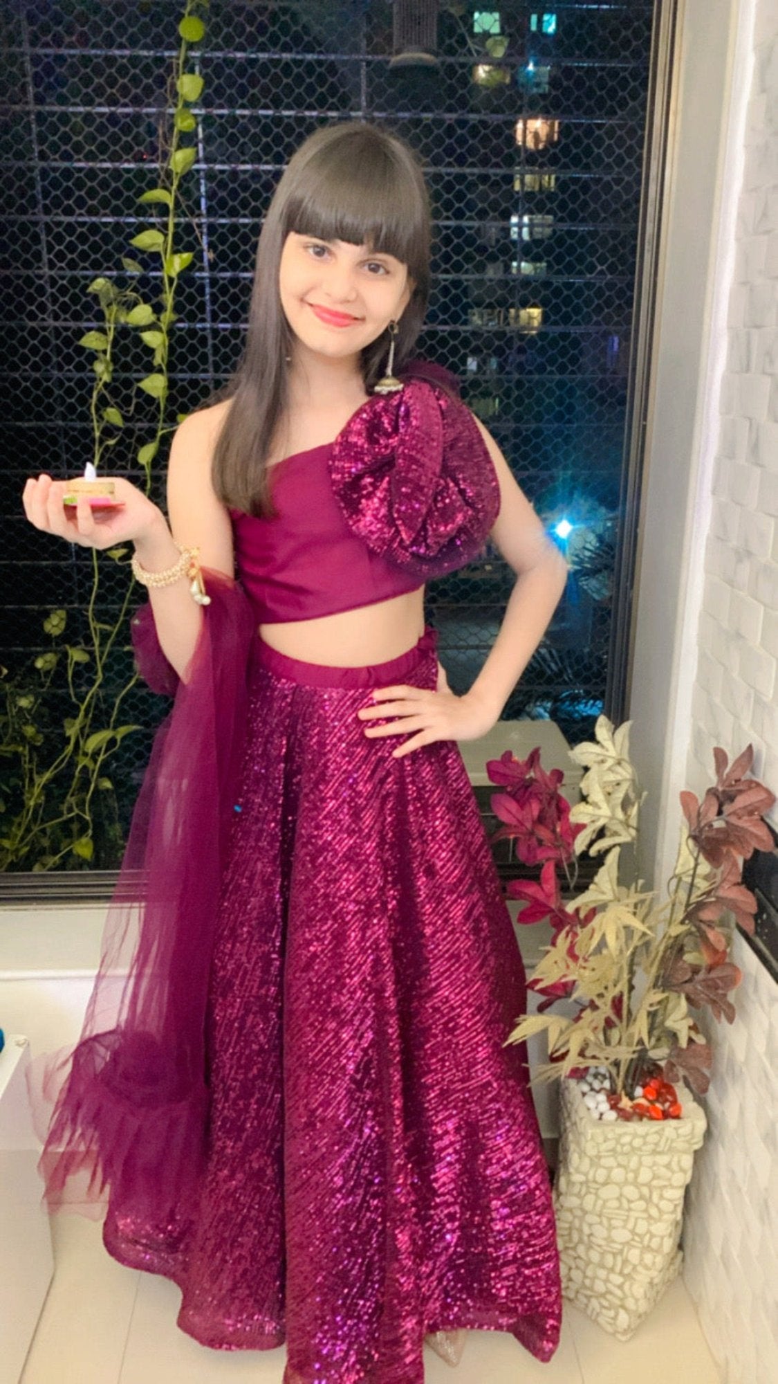 Skirt and crop top for girls