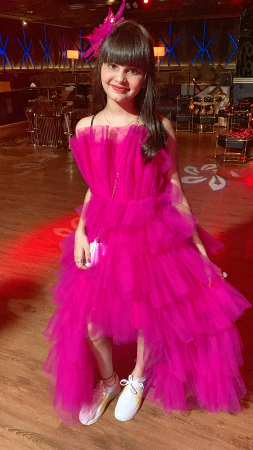 Ruffle Gown with trail