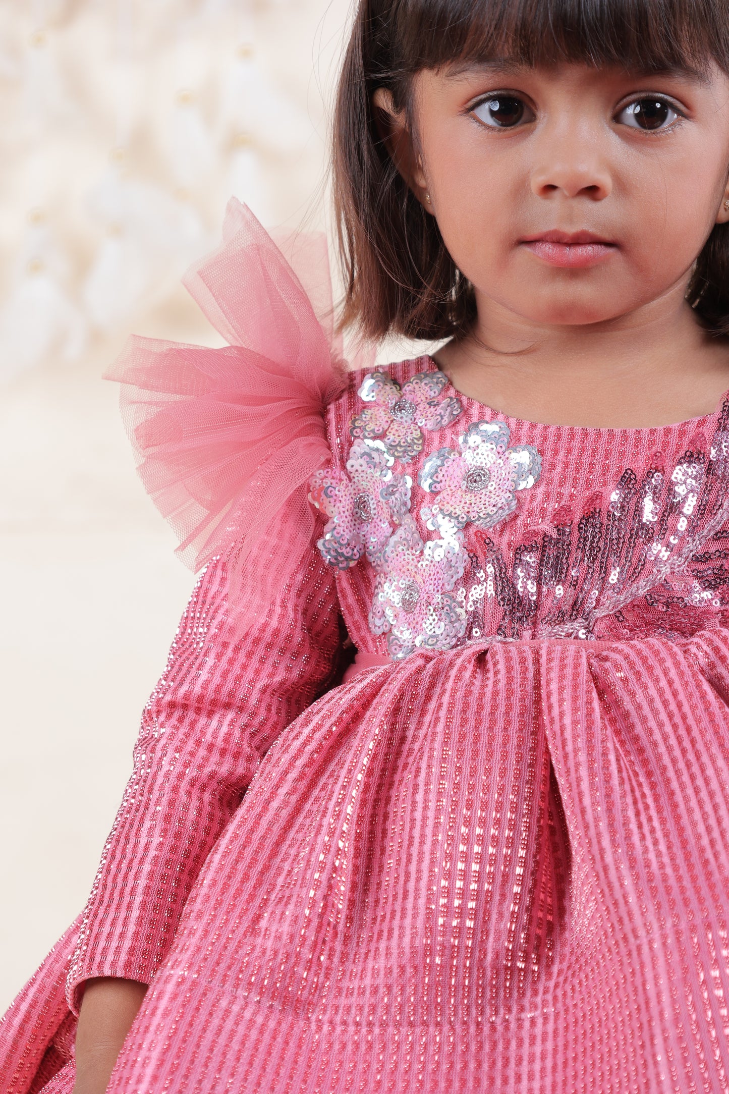 Frock for girls with detachable trail