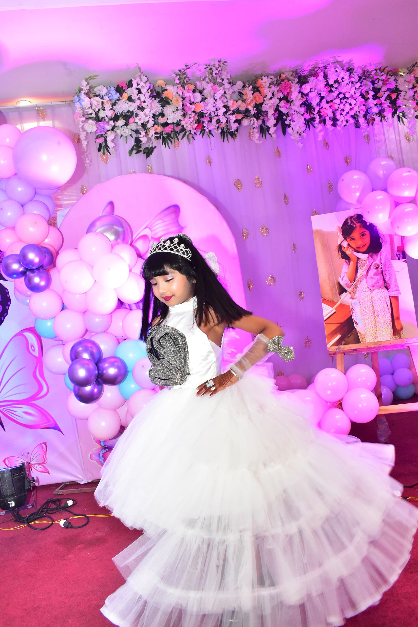 High Low Dress for girls with ruffle trail