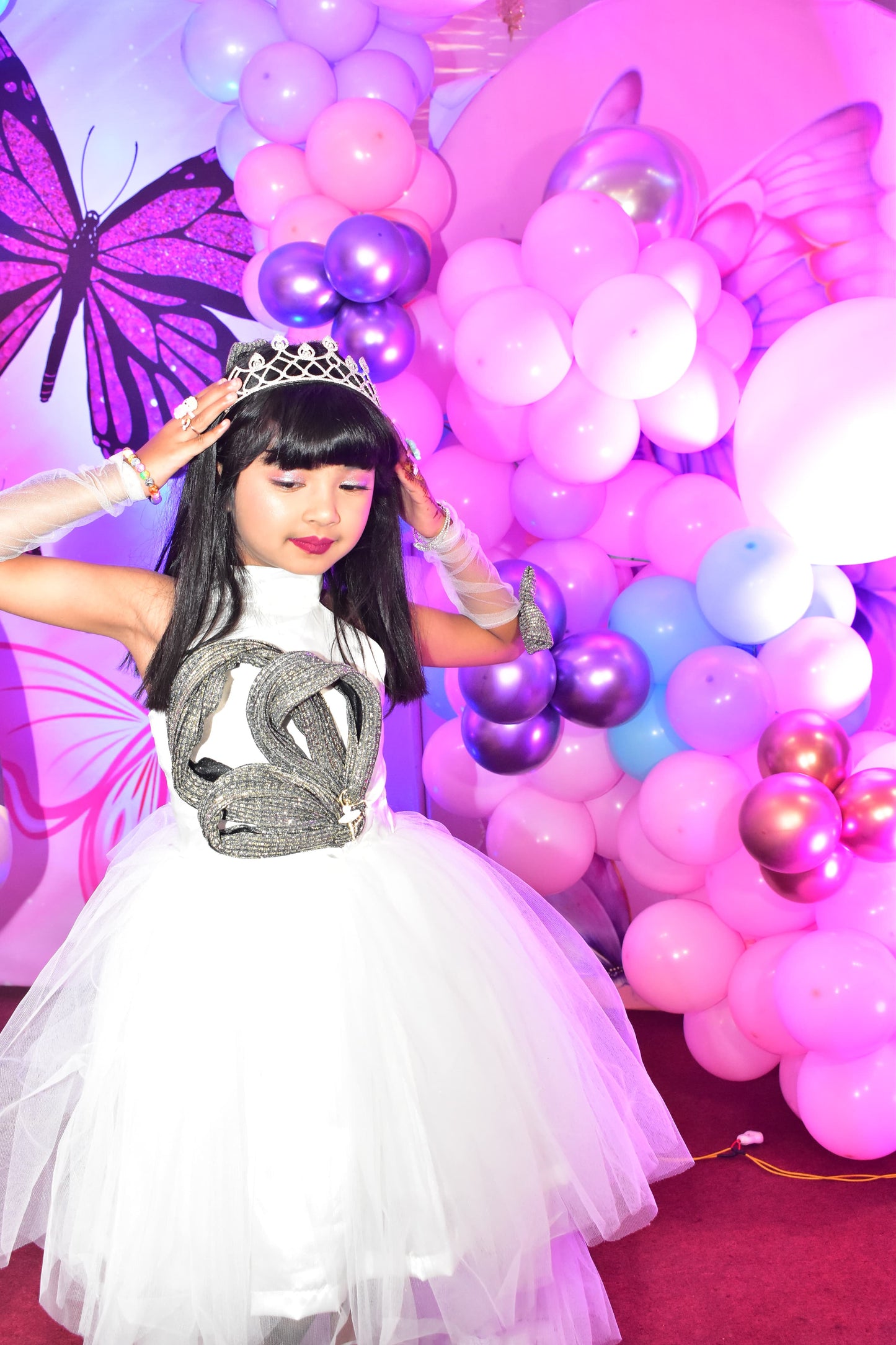 High Low Dress for girls with ruffle trail