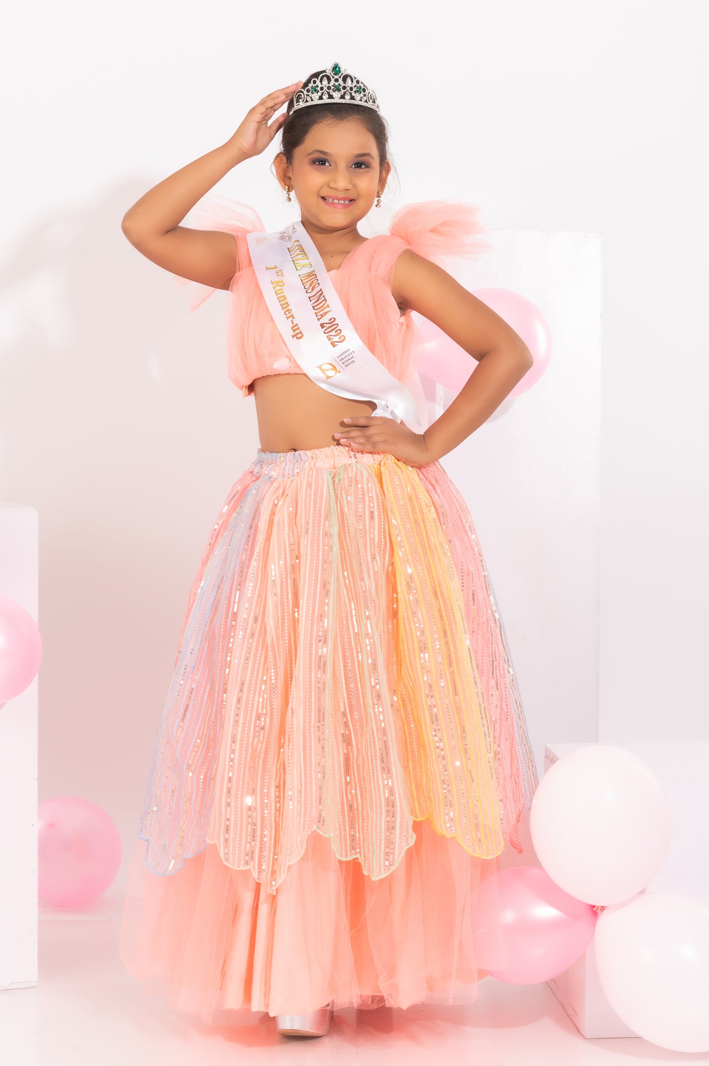 Embroidered Skirt and Crop-top for girls