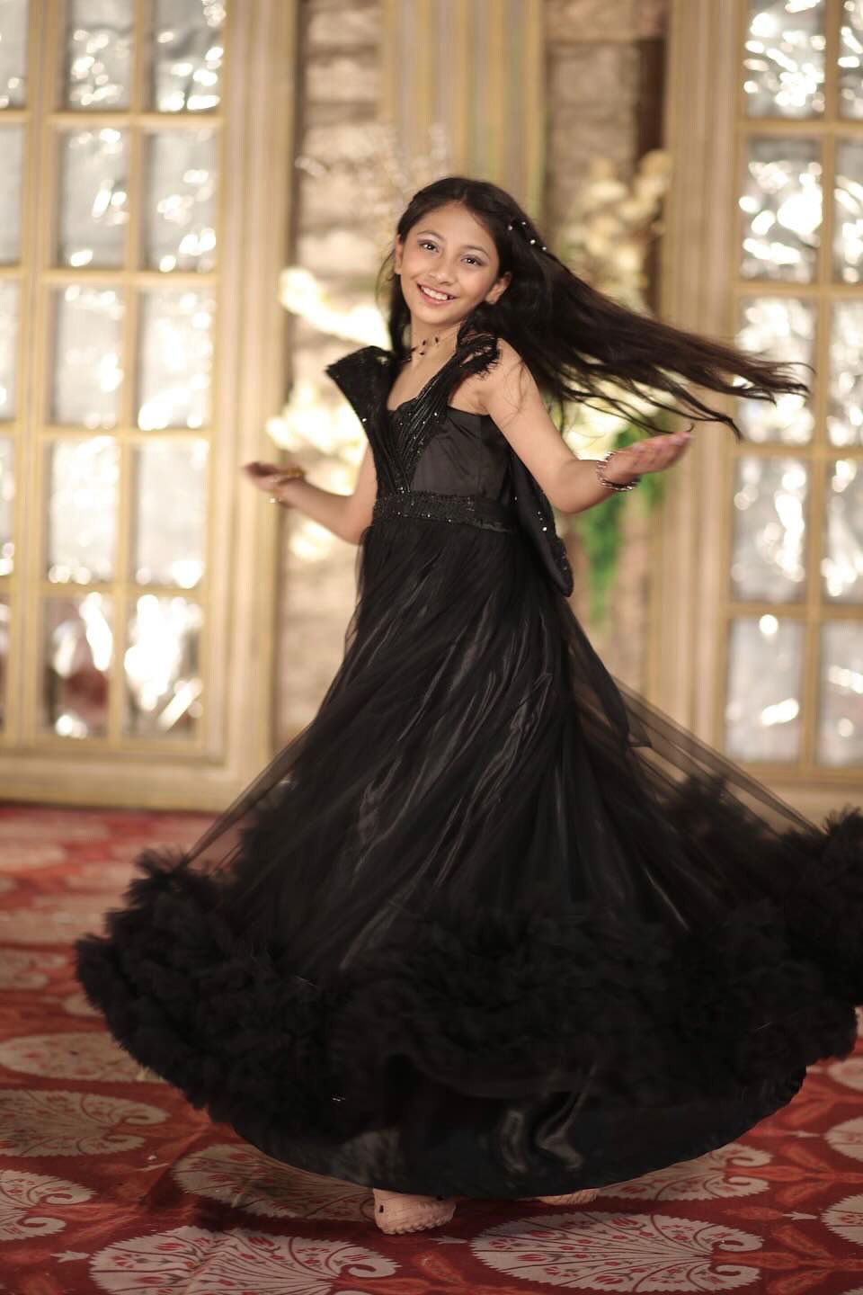Ruffle gown for girls