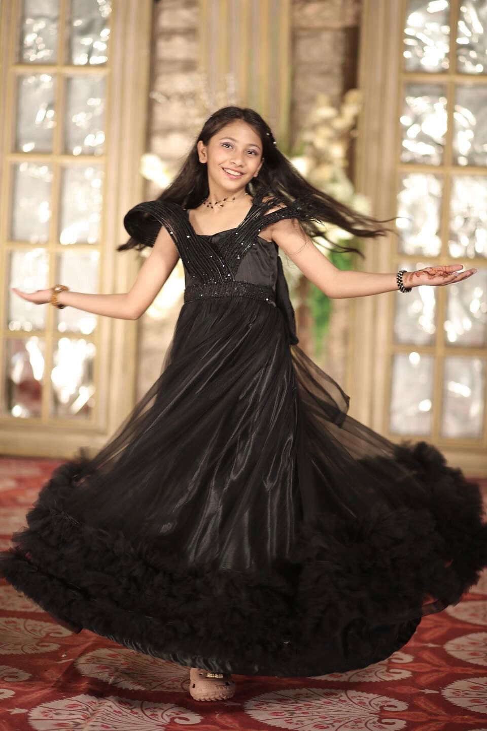 Ruffle gown for girls
