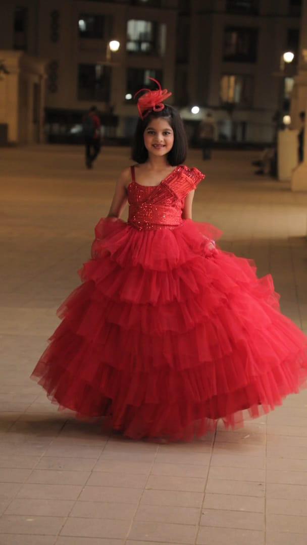 Ruffle gown for girls