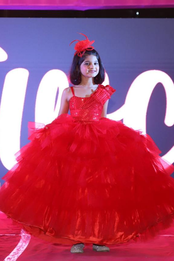 Ruffle gown for girls