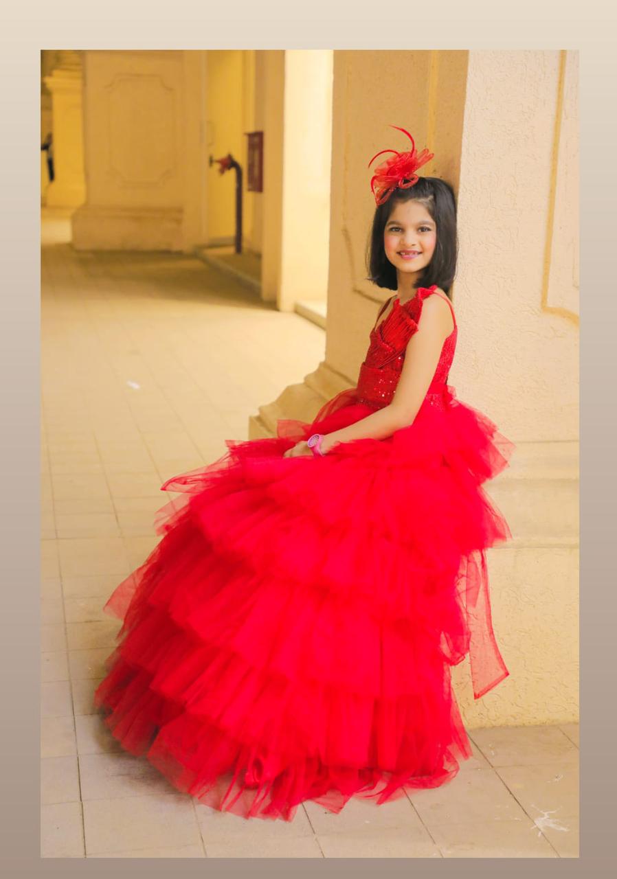 Ruffle gown for girls