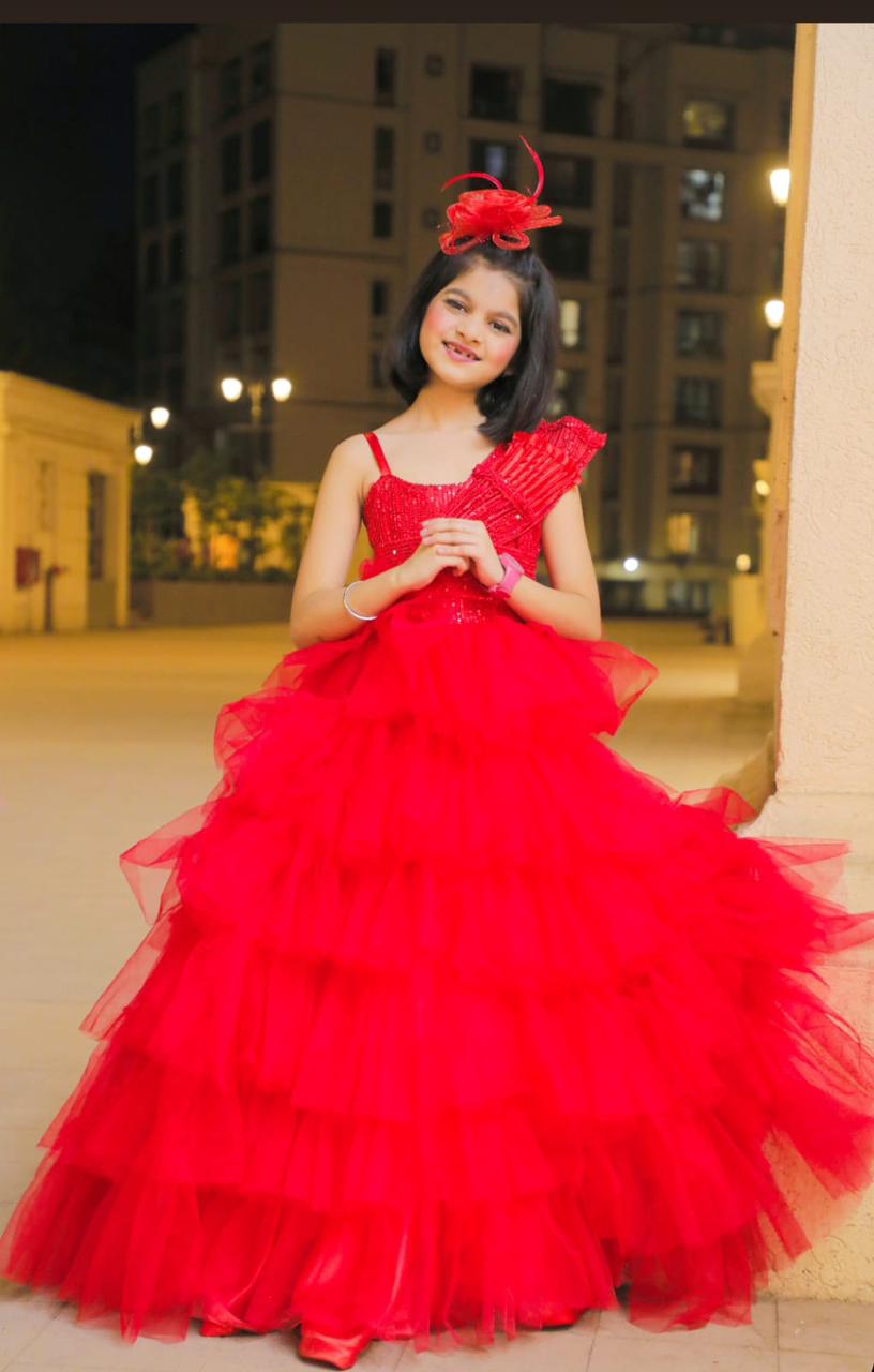 Ruffle gown for girls