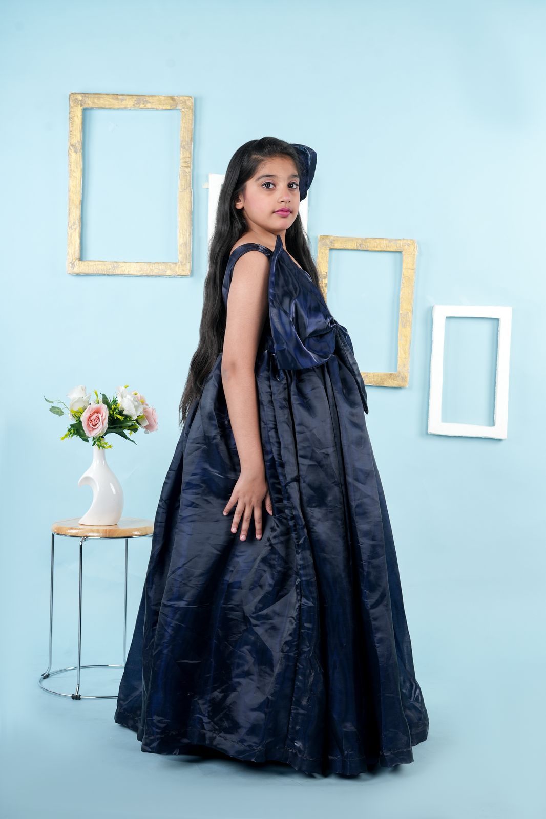 One Shoulder bow gown for girls
