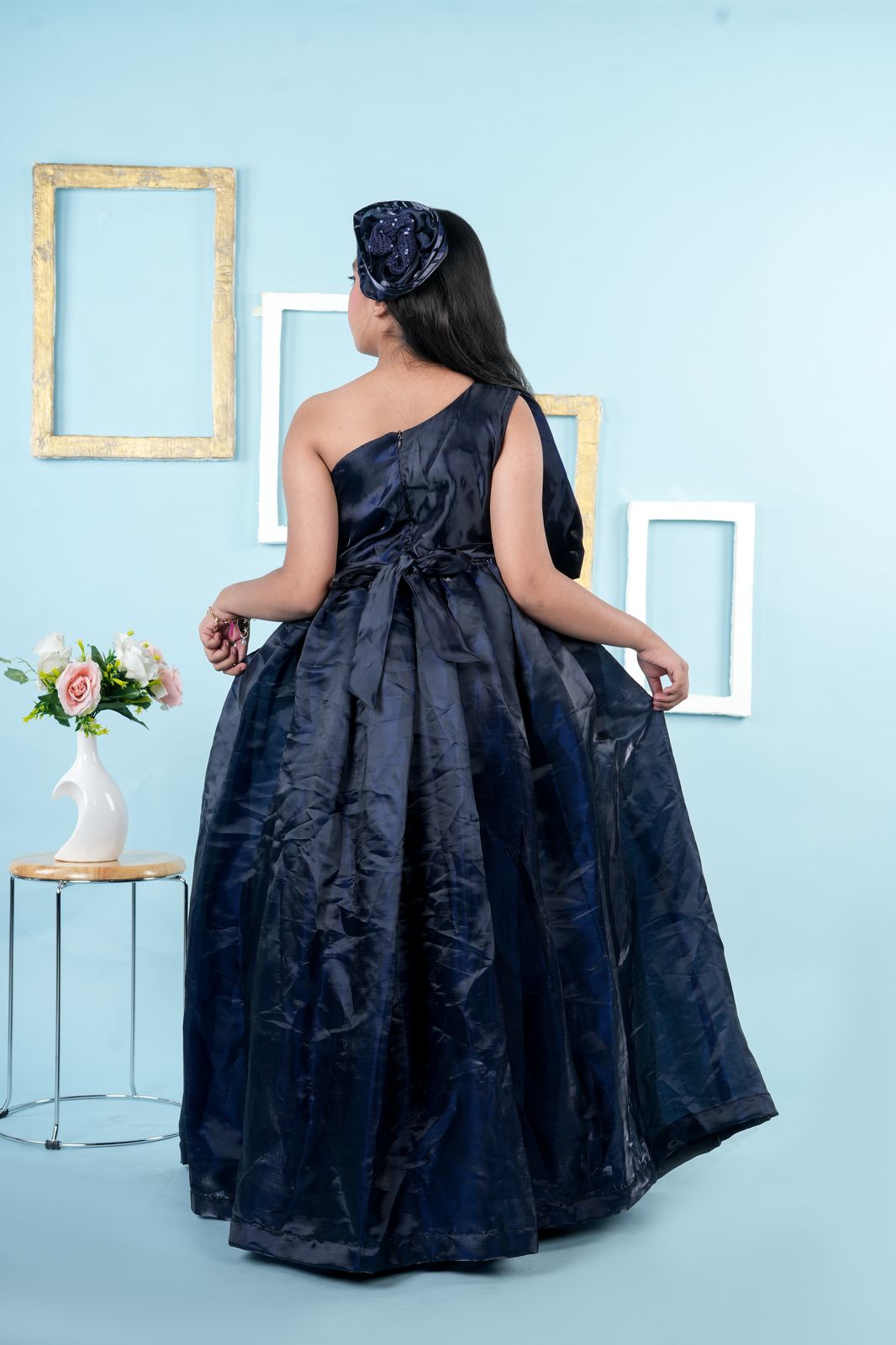 One Shoulder bow gown for girls