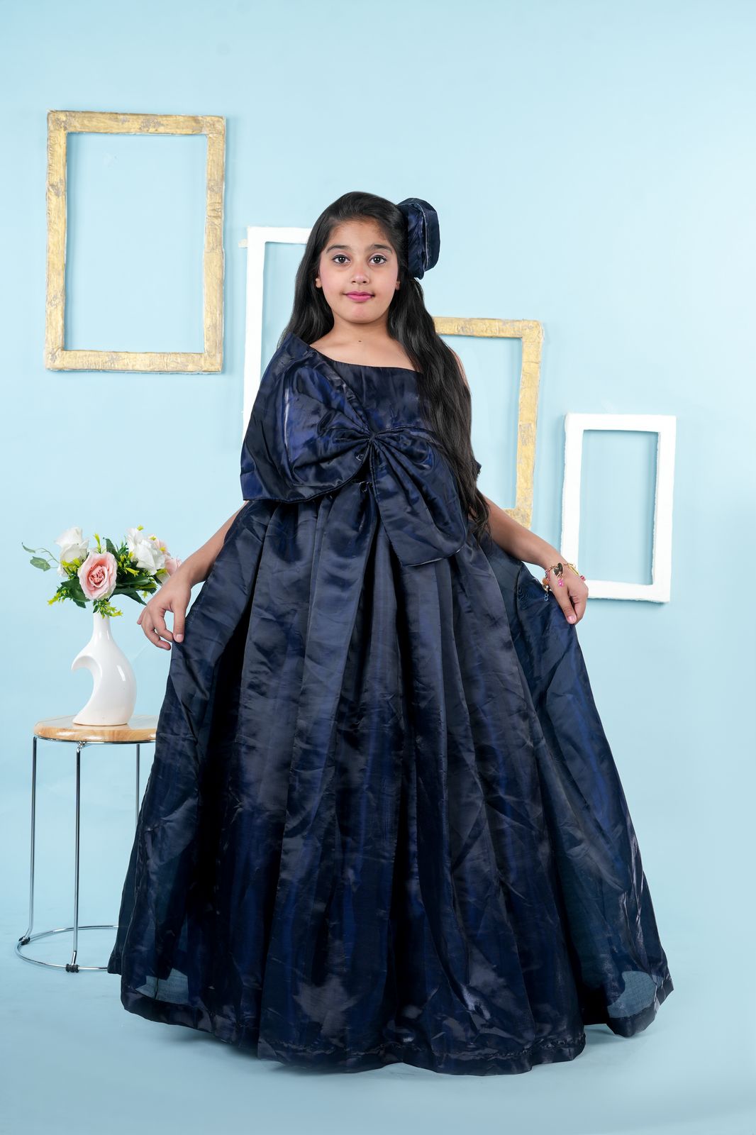 One Shoulder bow gown for girls