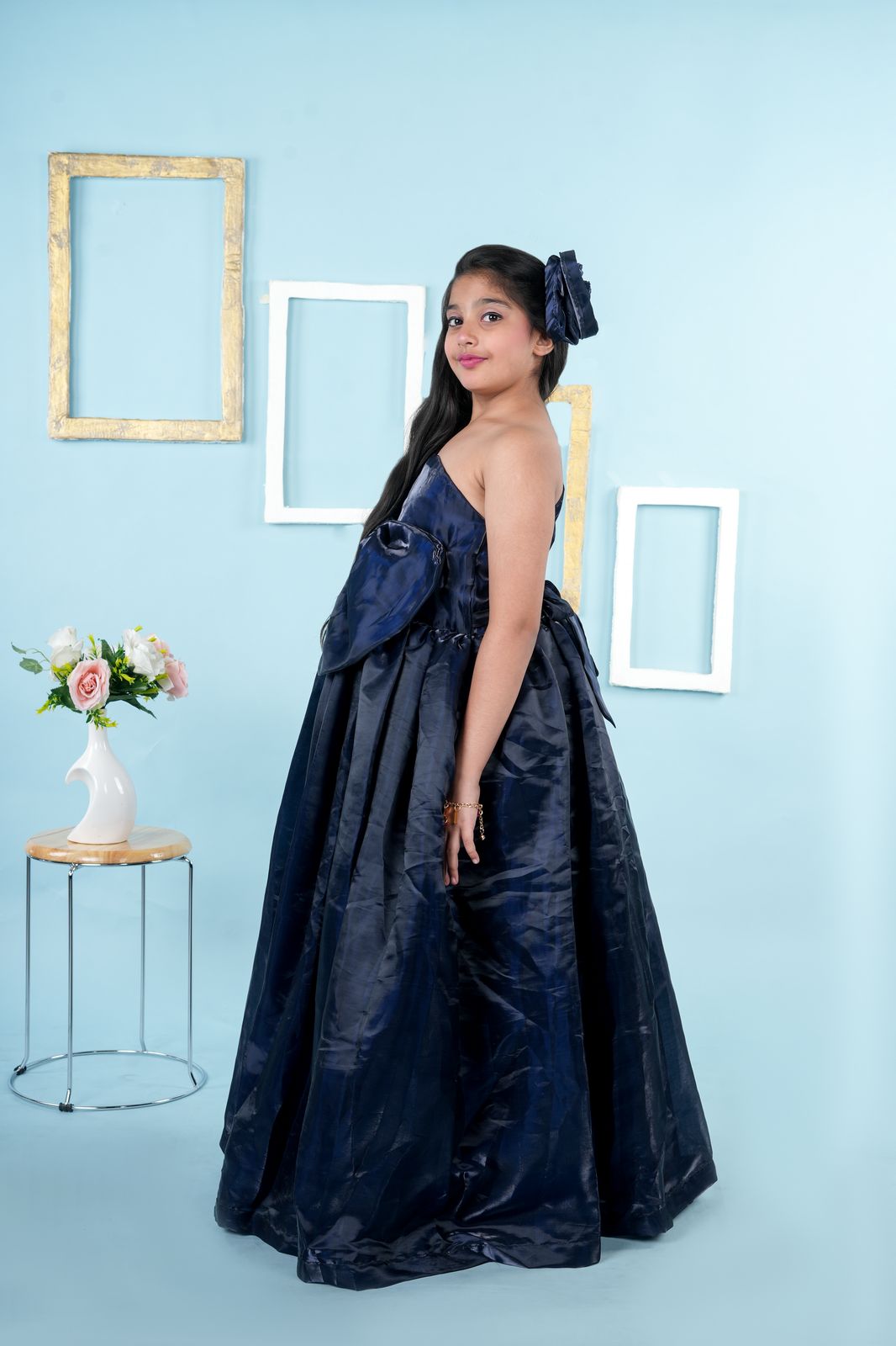One Shoulder bow gown for girls