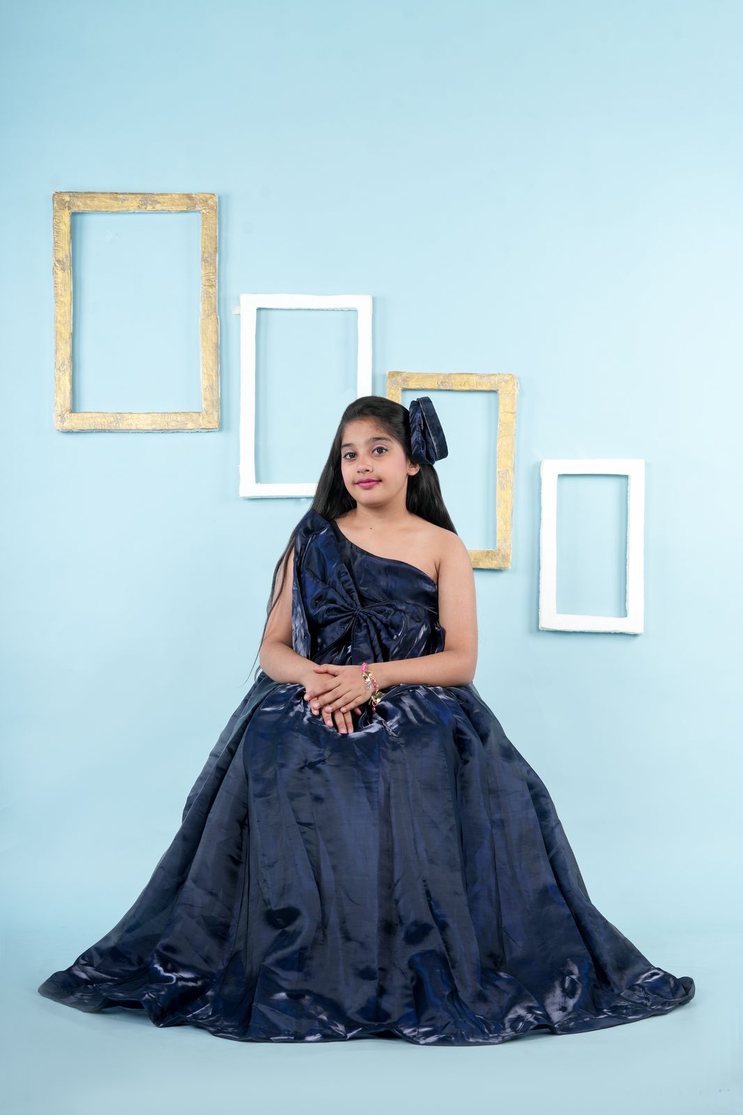 One Shoulder bow gown for girls