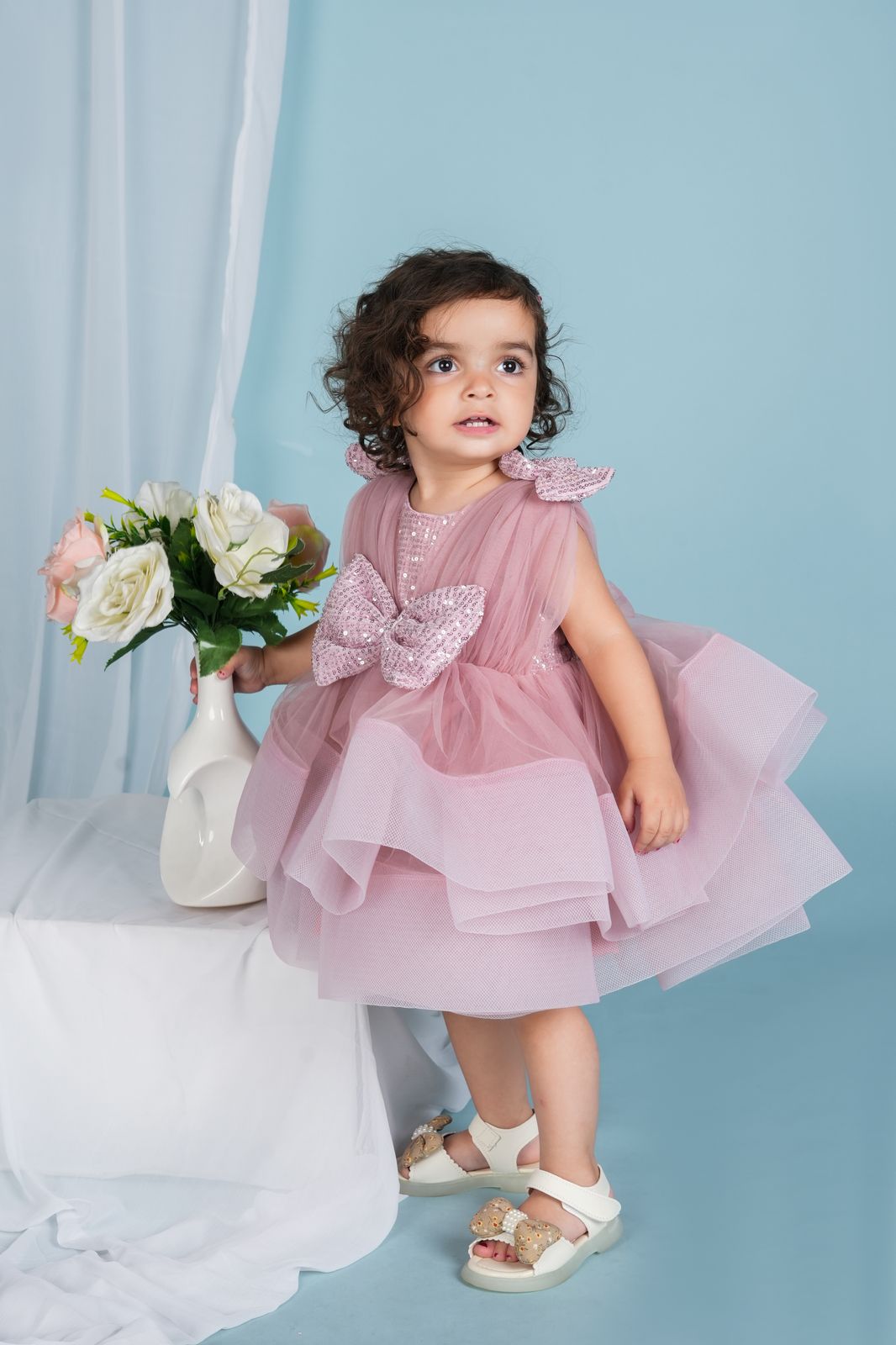 Multi layered bow dress for girls 12-13Y / Custom Multi layered bow dress for girls 12-13Y / Custom