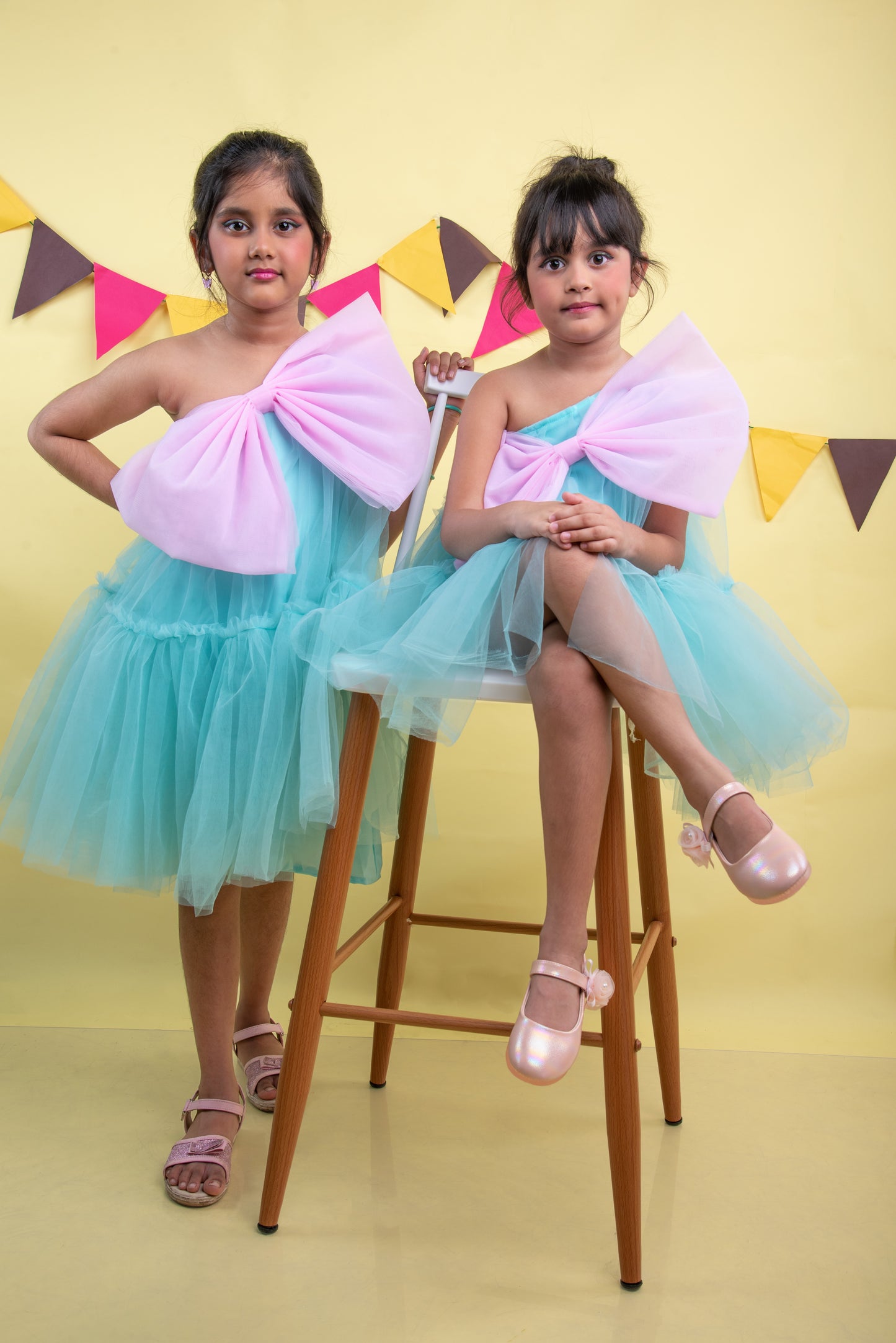 One Shoulder flared dress for girls