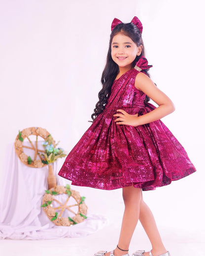 One shoulder flared dress for girl