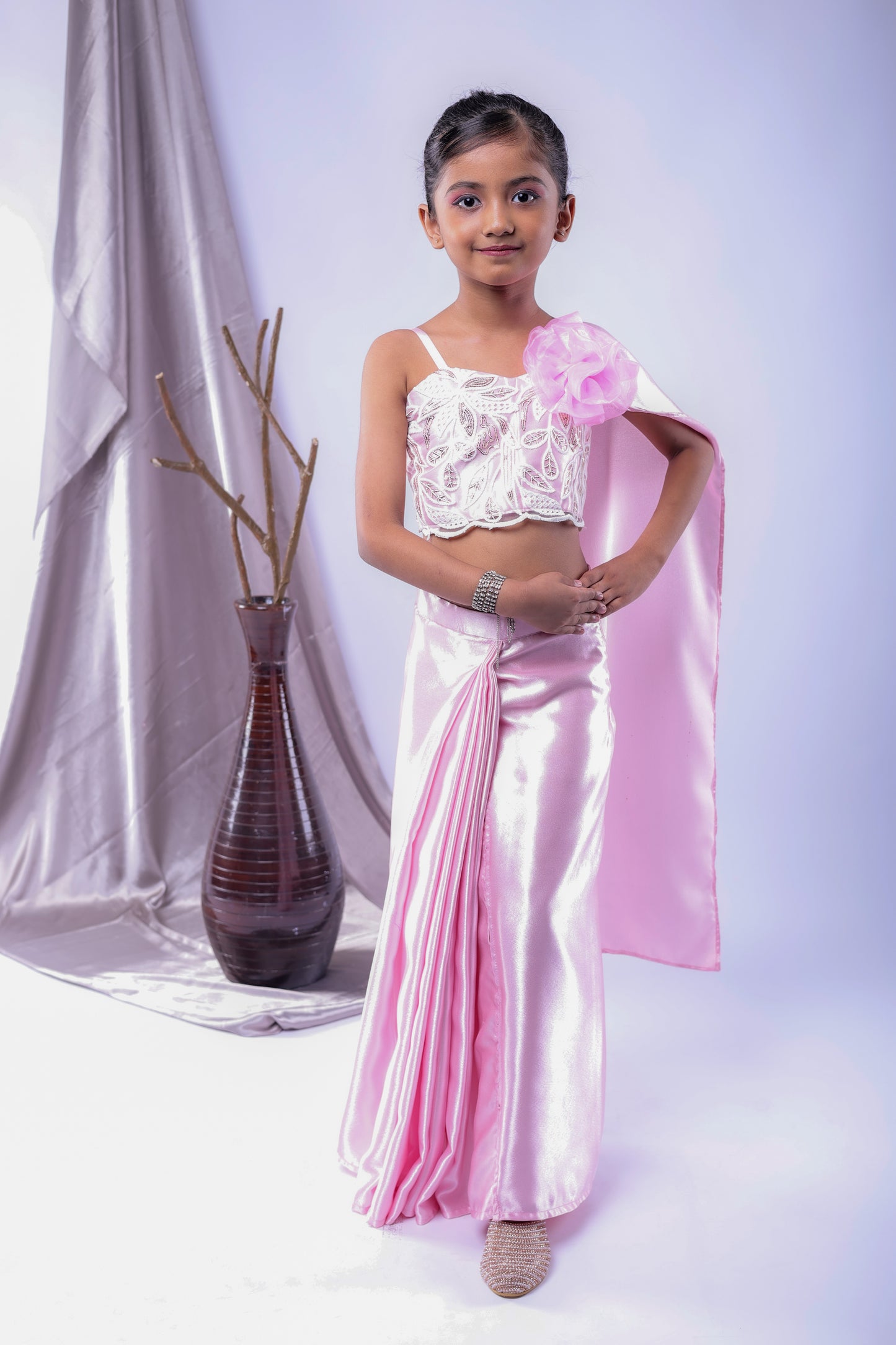 Drape Stitched Saree for girls