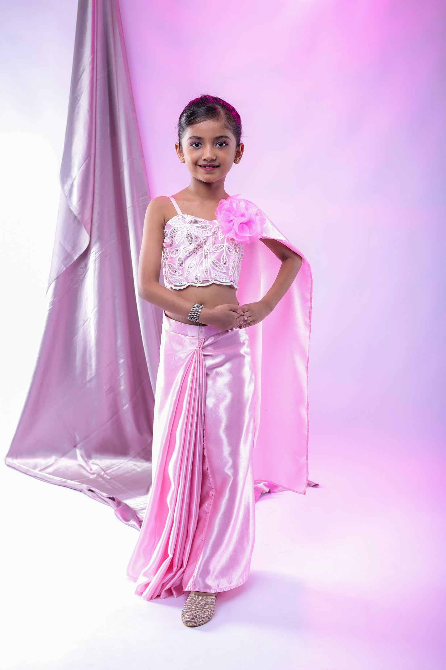 Drape Stitched Saree for girls