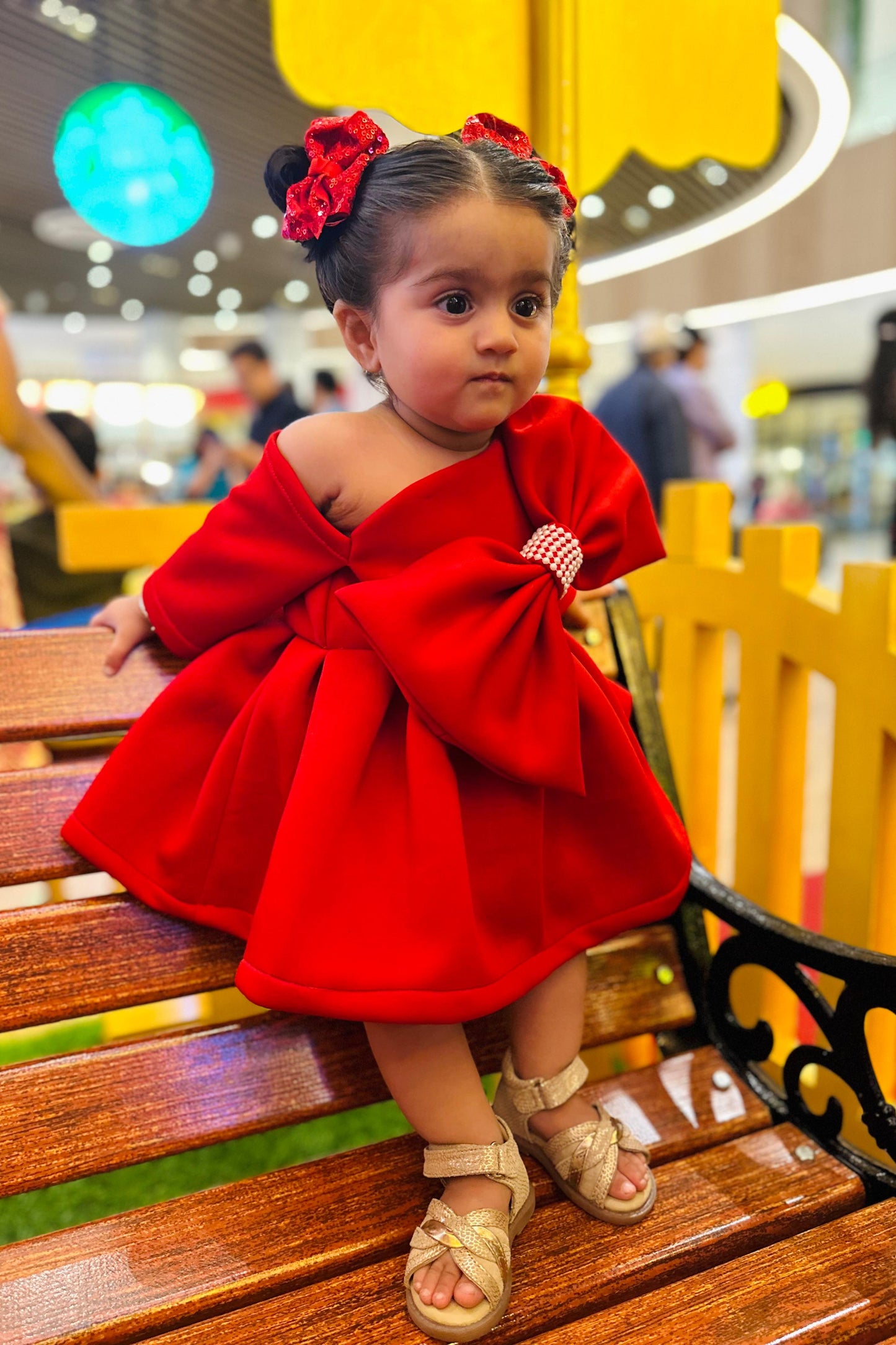 One Shoulder Bow Dress for girls