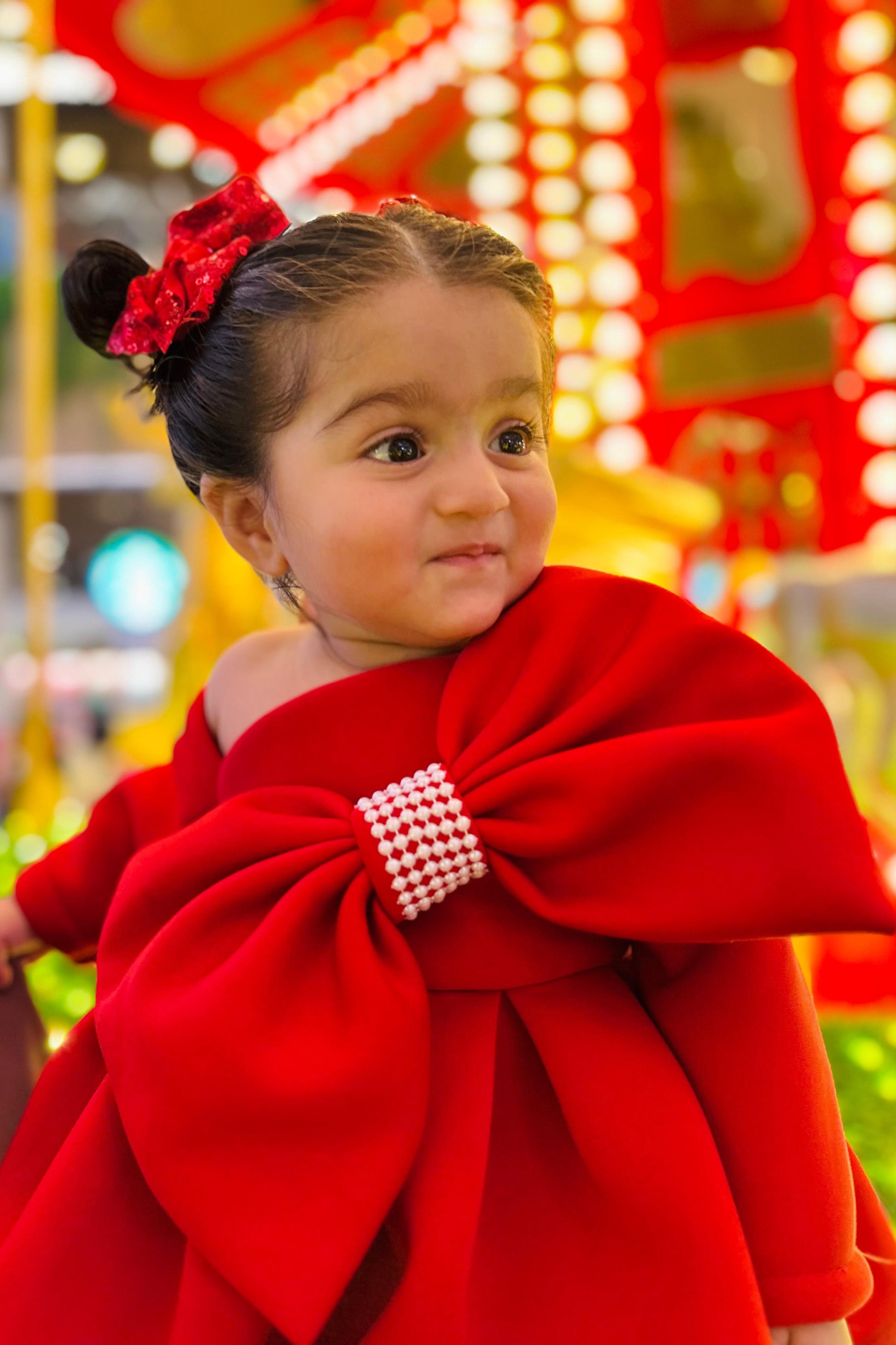 One Shoulder Bow Dress for girls