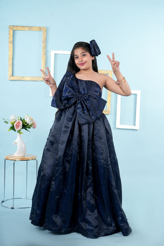 One Shoulder bow gown for girls