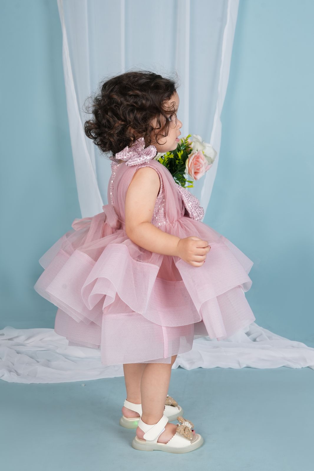 Multi layered bow dress for girls