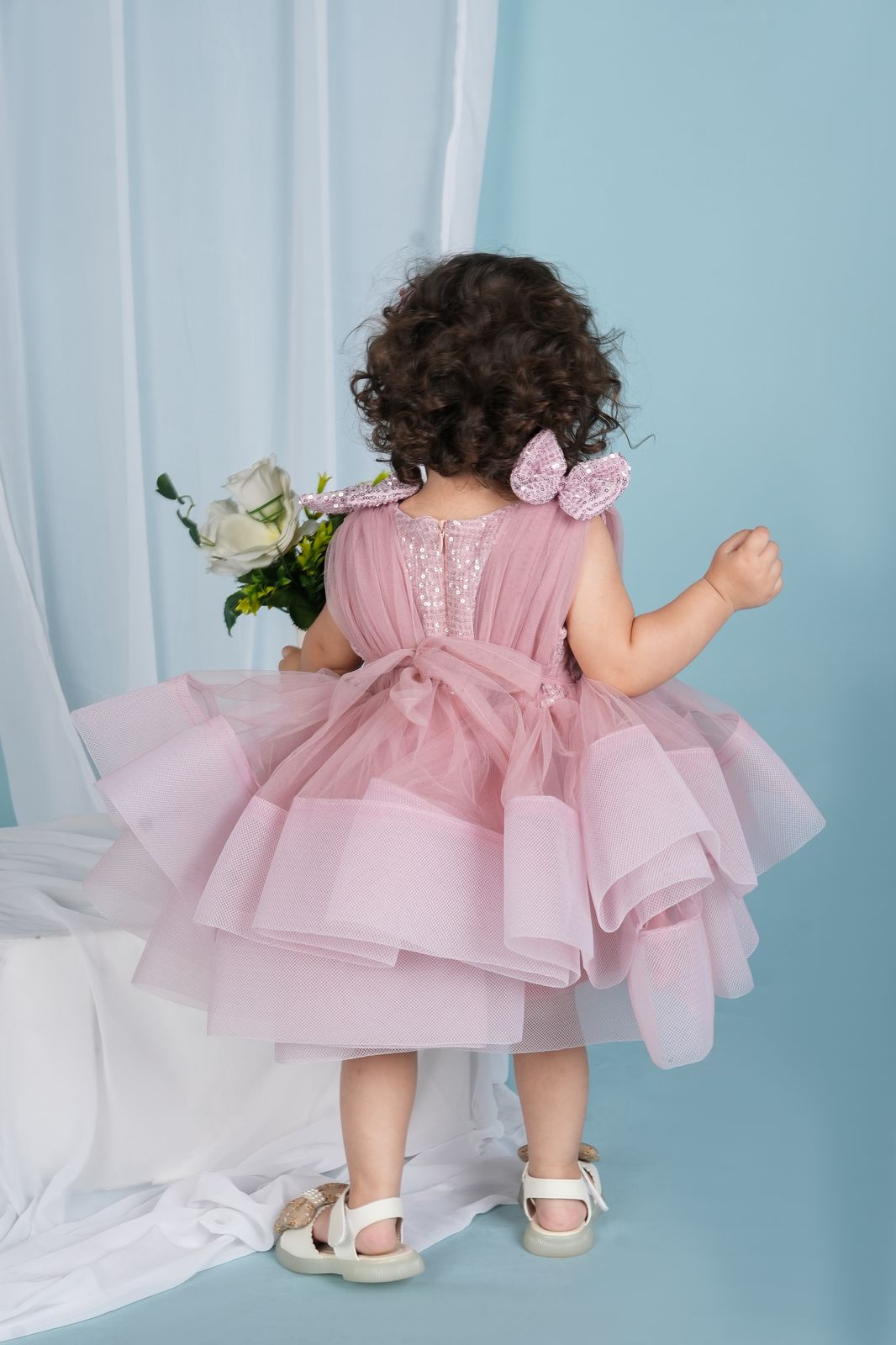 Multi layered bow dress for girls