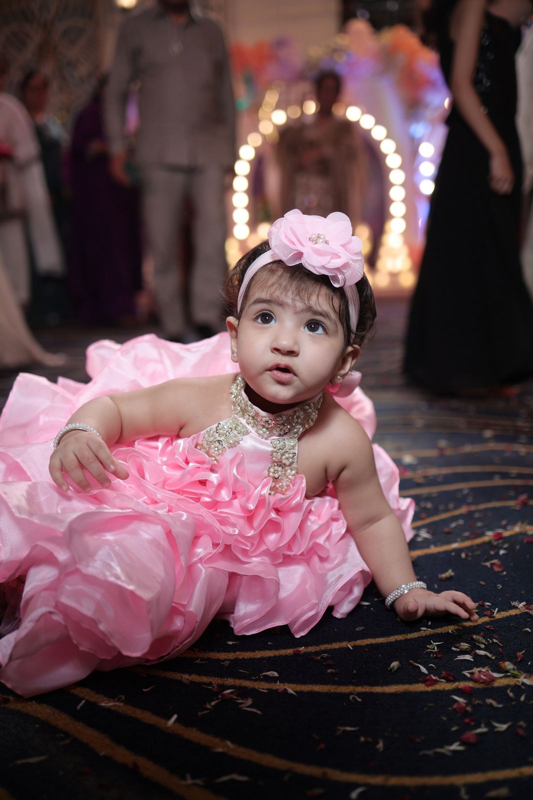 Ruffle Birthday Dress for girls with detachable trail