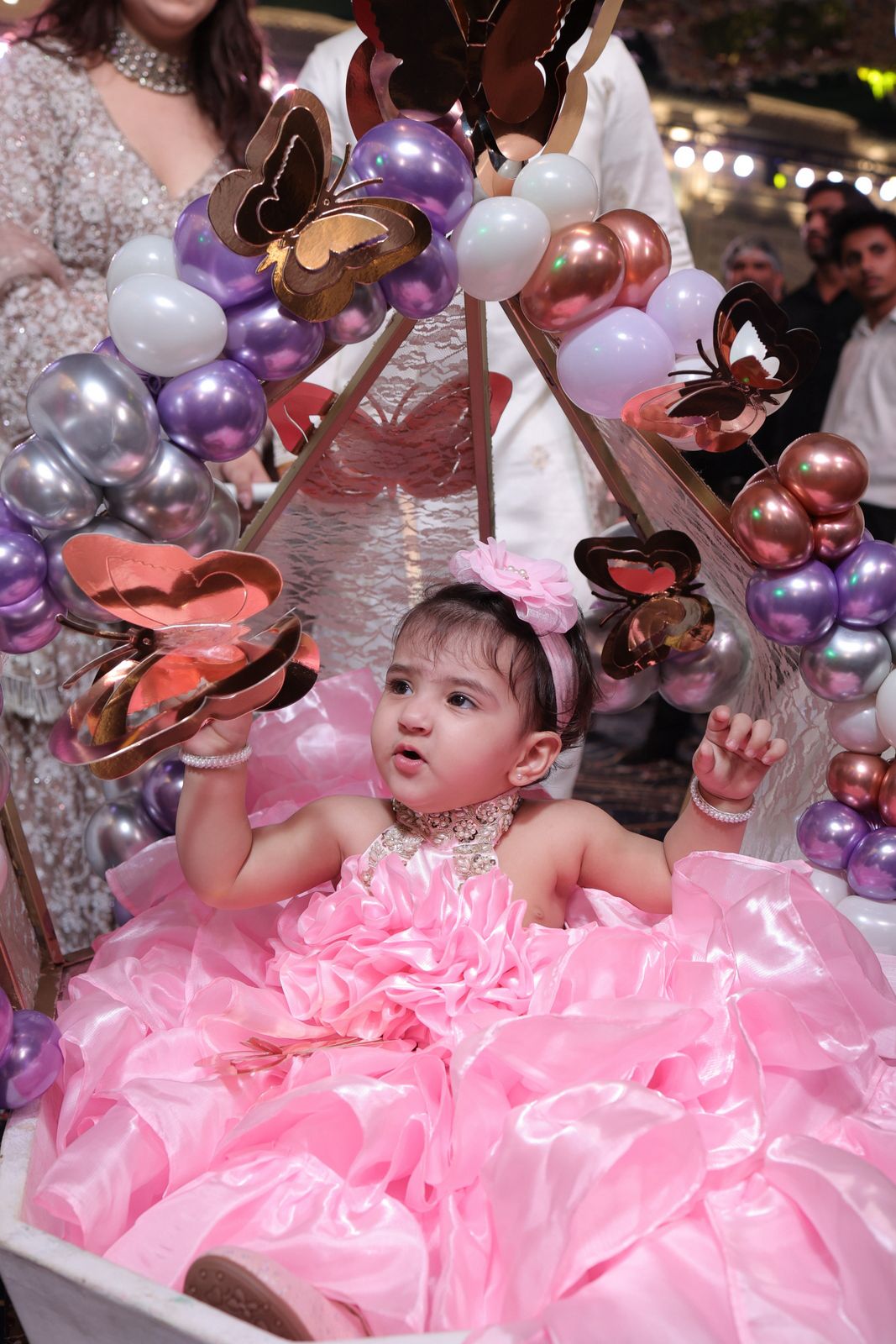 Ruffle Birthday Dress for girls with detachable trail