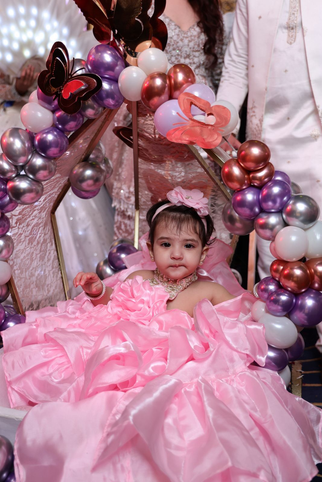 Ruffle Birthday Dress for girls with detachable trail