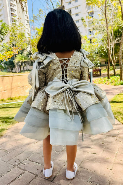 Multi Layered dress for girls with bow