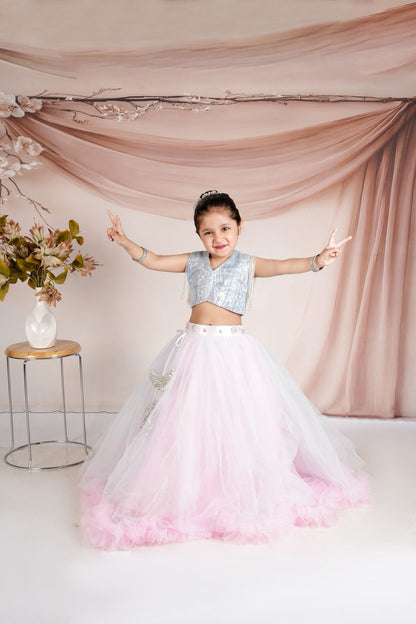 Skirt and crop top for girls