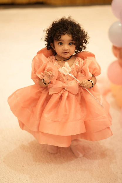 Multi Layered dress for girls with butterfly wings