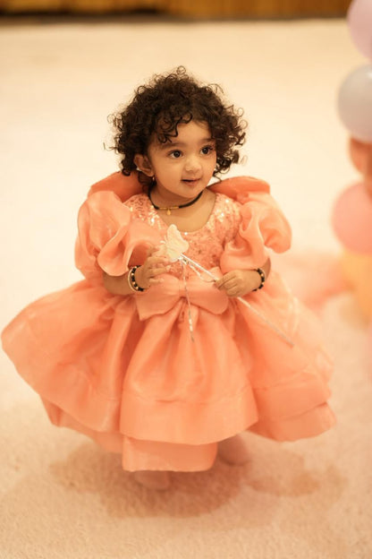Multi Layered dress for girls with butterfly wings