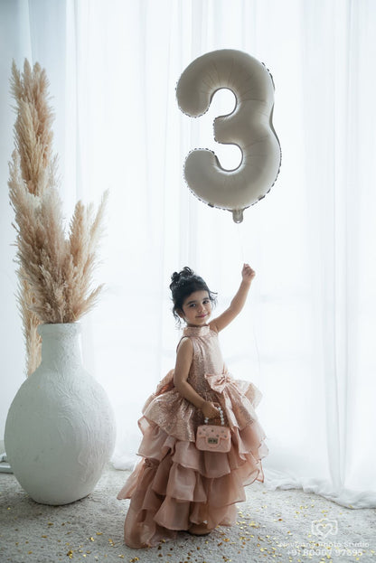 High-Low Ruffle Gown for girls
