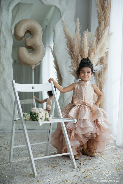 High-Low Ruffle Gown for girls