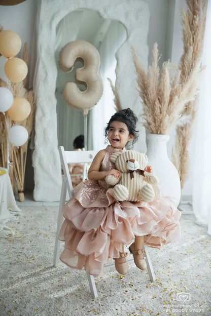 High-Low Ruffle Gown for girls
