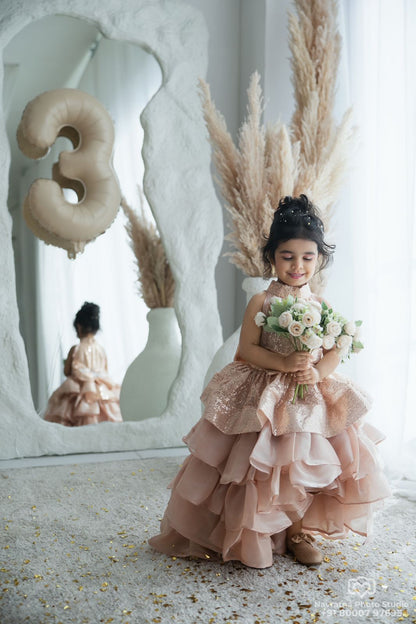 High-Low Ruffle Gown for girls