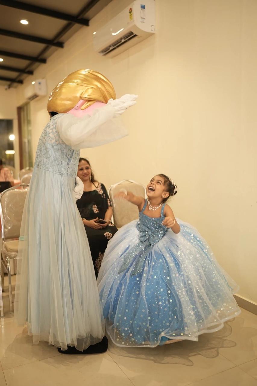 Elegant Frozen Theme Ball Gown for Girls
