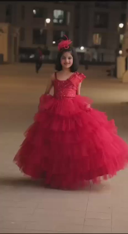 Ruffle gown for girls