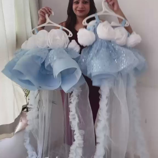 dress for girls with handmade flower detailing