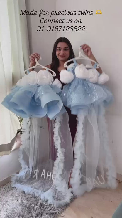 dress for girls with handmade flower detailing