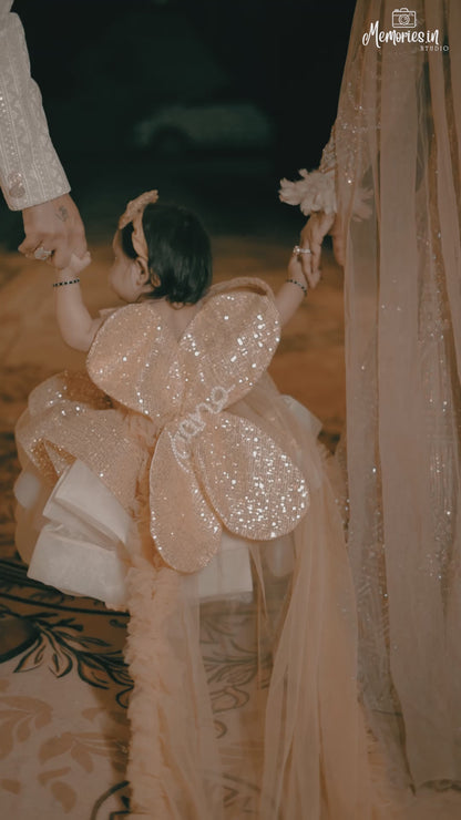 Girls Golden Dress with trail